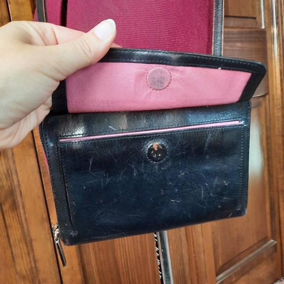 Hobo International 100% genuine leather black zipper clutch crossbody purse - Picture 10 of 16